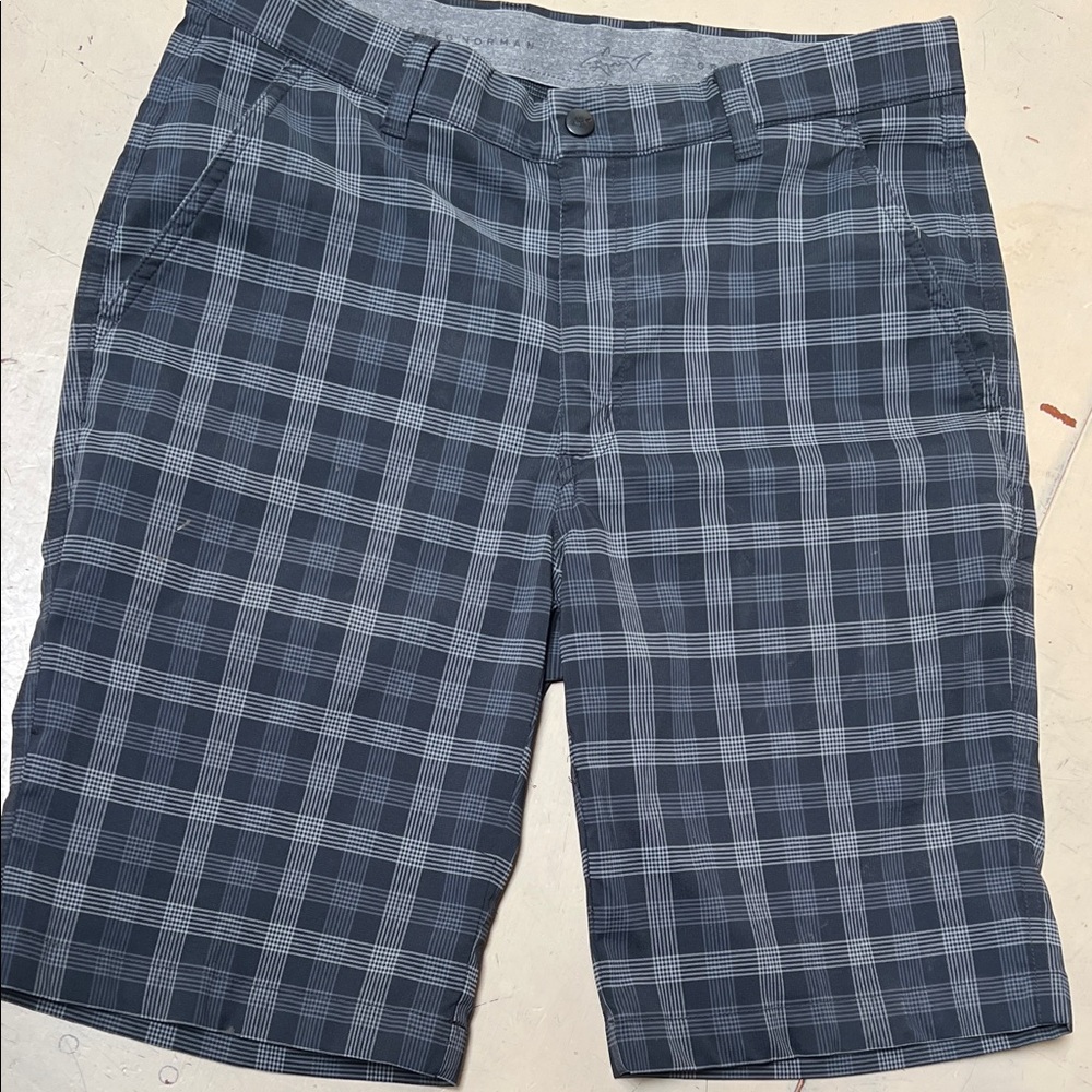 Greg Norman Collection Navy Plaid Men's Shorts